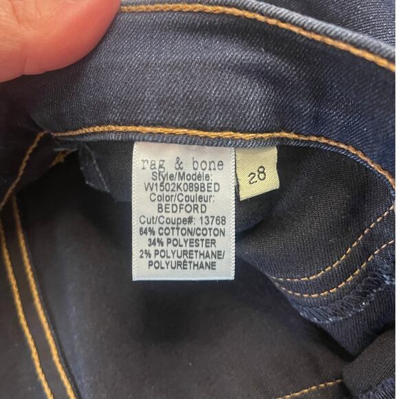 Rag & Bone Skinny Jeans Denim Bedford Dark Wash Size Womens 28 - Picture 4 of 9